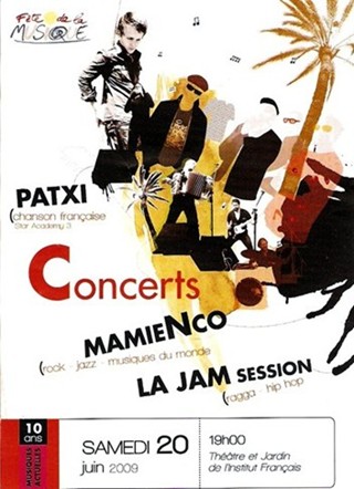 L'affiche de la Fête de la Musique 2009 à Meknès, au Maroc, où Patxi avait été invité par l'Institut Français.
