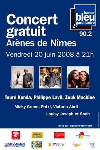 France Bleu Gard Lozère avait invité Patxi pour son concert du 20 juin 2008 dans les arènes de Nîmes.